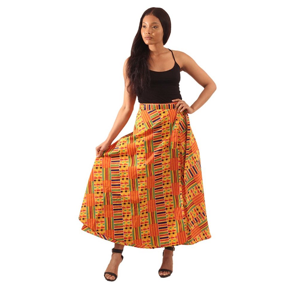 NWT African Print Wrap Kente Skirt